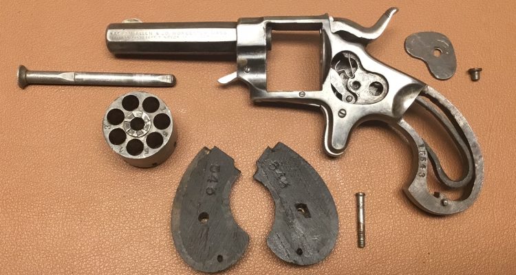 E. Allen Sidehammer Revolver - 22 rimfire - 8th Type - Disassembled