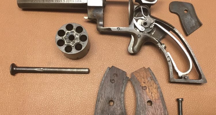 Allen & Wheelock Sidehammer Revolver - 22 rimfire - Fifth Type - Disassembled