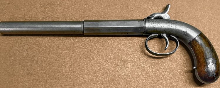 Allen & Wheelock Shotgun Hammer Percussion Pistol 8 inch barrel 02b
