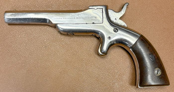 Allen&Wheelock Centerhammer Single Shot Pistol - 32RF - Big Overlap - Octagonal barrel 10 Allen&Wheelock Centerhammer Single Shot Pistol - 32RF - Big Overlap - Octagonal barrel - Left view