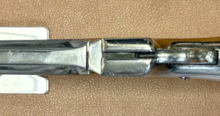 Allen&Wheelock Centerhammer Single Shot Pistol - 32RF - Big Overlap - Octagonal barrel 12 Allen&Wheelock Centerhammer Single Shot Pistol - 32RF - Big Overlap - Octagonal barrel - Top view