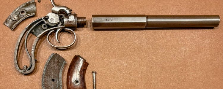 Allen & Wheelock Shotgun Hammer Percussion Pistol 8 inch barrel 05