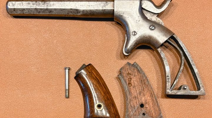 Allen Wheelock Straight Line Percussion Pistol - Explosion view