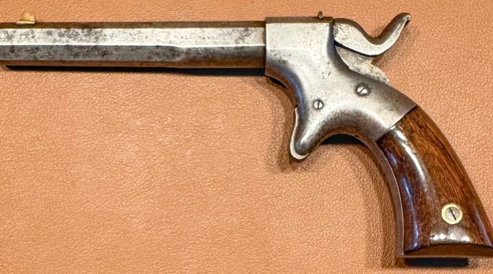 Allen Wheelock Straight Line Percussion Pistol - Left view