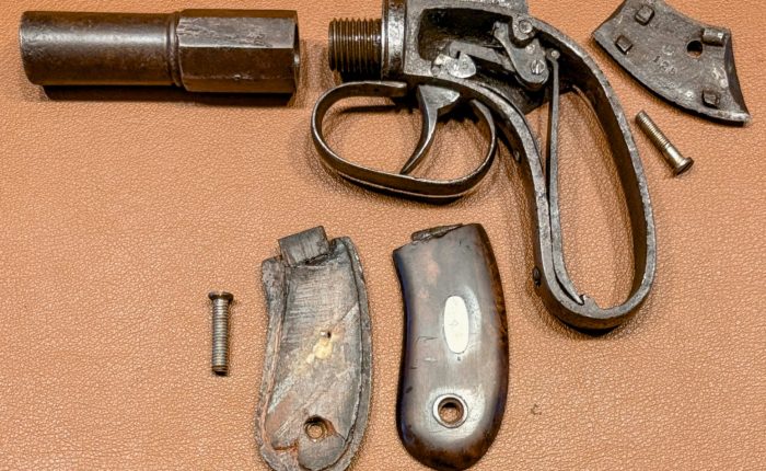 Early Grafton Allen & Thurber Barhammer Pistol - Exploded view