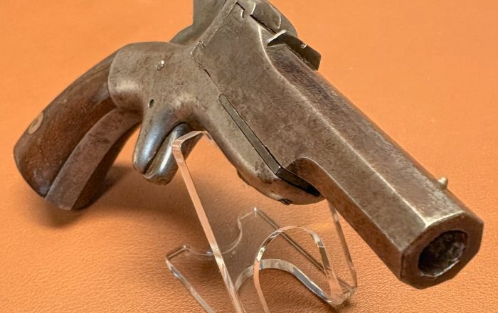 Allen & Wheelock Side-Swing Single Shot Pistol - 32RF - Small Overlap - Octagonal barrel - Front view