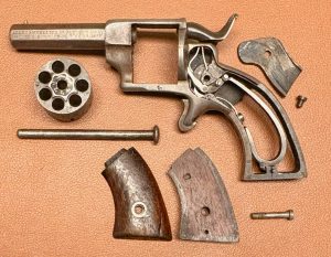 Allen & Wheelock 22RF Side-Hammer Revolver - Third Model - Disassembled view