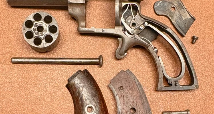 Allen & Wheelock 22RF Side-Hammer Revolver - Third Model - Disassembled view