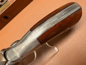 Allen & Wheelock 22RF Side-Hammer Revolver - Intermediate Fifth Model - Grip inscription