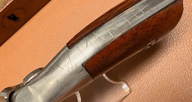 Allen & Wheelock 22RF Side-Hammer Revolver - Intermediate Fifth Model - Grip inscription