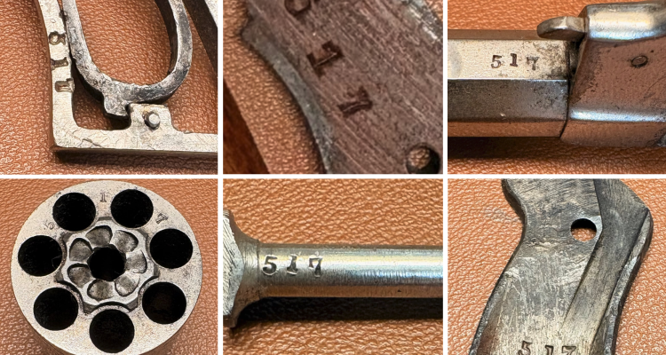 Allen & Wheelock 22RF Side-Hammer Revolver - Intermediate Fifth Model - Serial number detail