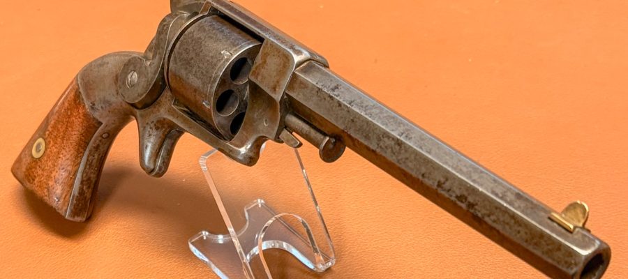 Allen&Wheelock Sidehammer Revolver 32RF Second Model – Five inch barrel – No engraving – Front view