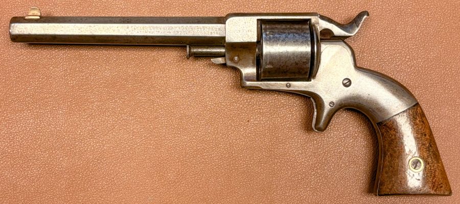 Allen&Wheelock Sidehammer Revolver 32RF Second Model – Five inch barrel – No engraving – Left side view