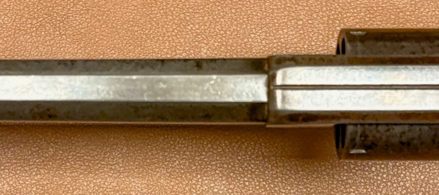 Allen&Wheelock Sidehammer Revolver 32RF Second Model – Five inch barrel – No engraving – Top view