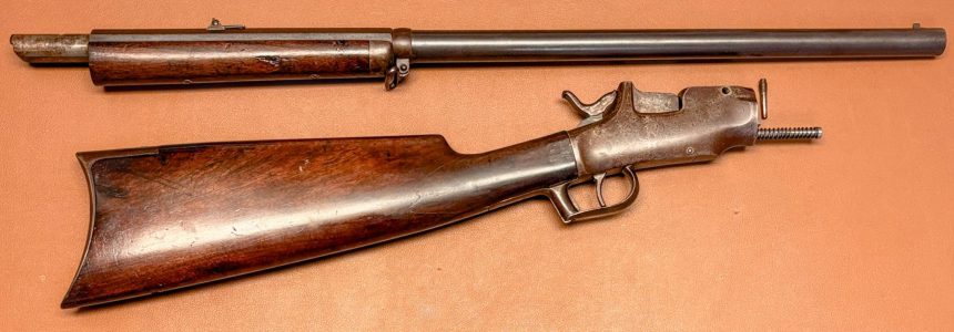 E Allen & Co – Drop Breech Rimfire Rifle – In 2 pieces Ethan Allen Dropping Block Rifle 44RF - Take Down view