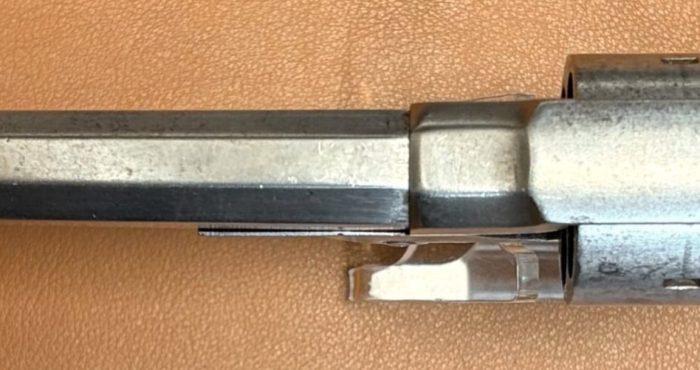 Allen Wheelock Centerhammer Navy Revolver - Late model - Top view Allen Wheelock Centerhammer Navy Percussion Revolver - Late model - Top view