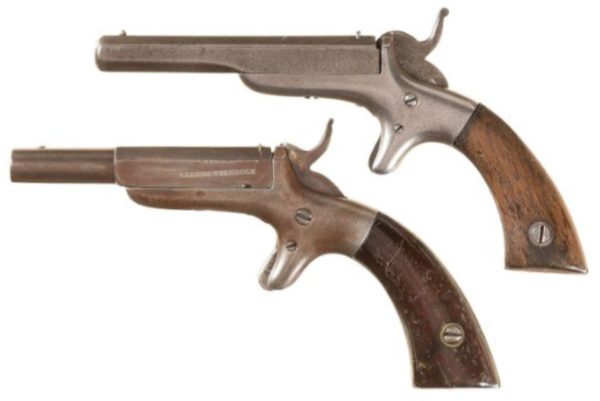 Two Allen & Wheelock Single Shot Side-Swing 22rf pistols