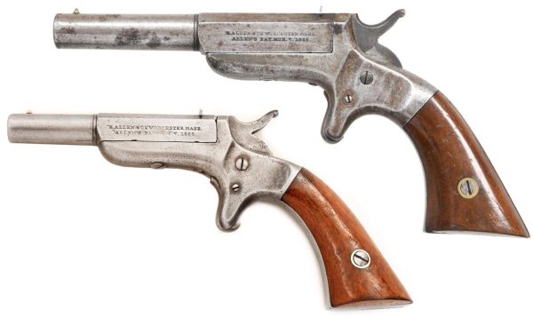 Two E Allen Single Shot Side-Swing pistols
